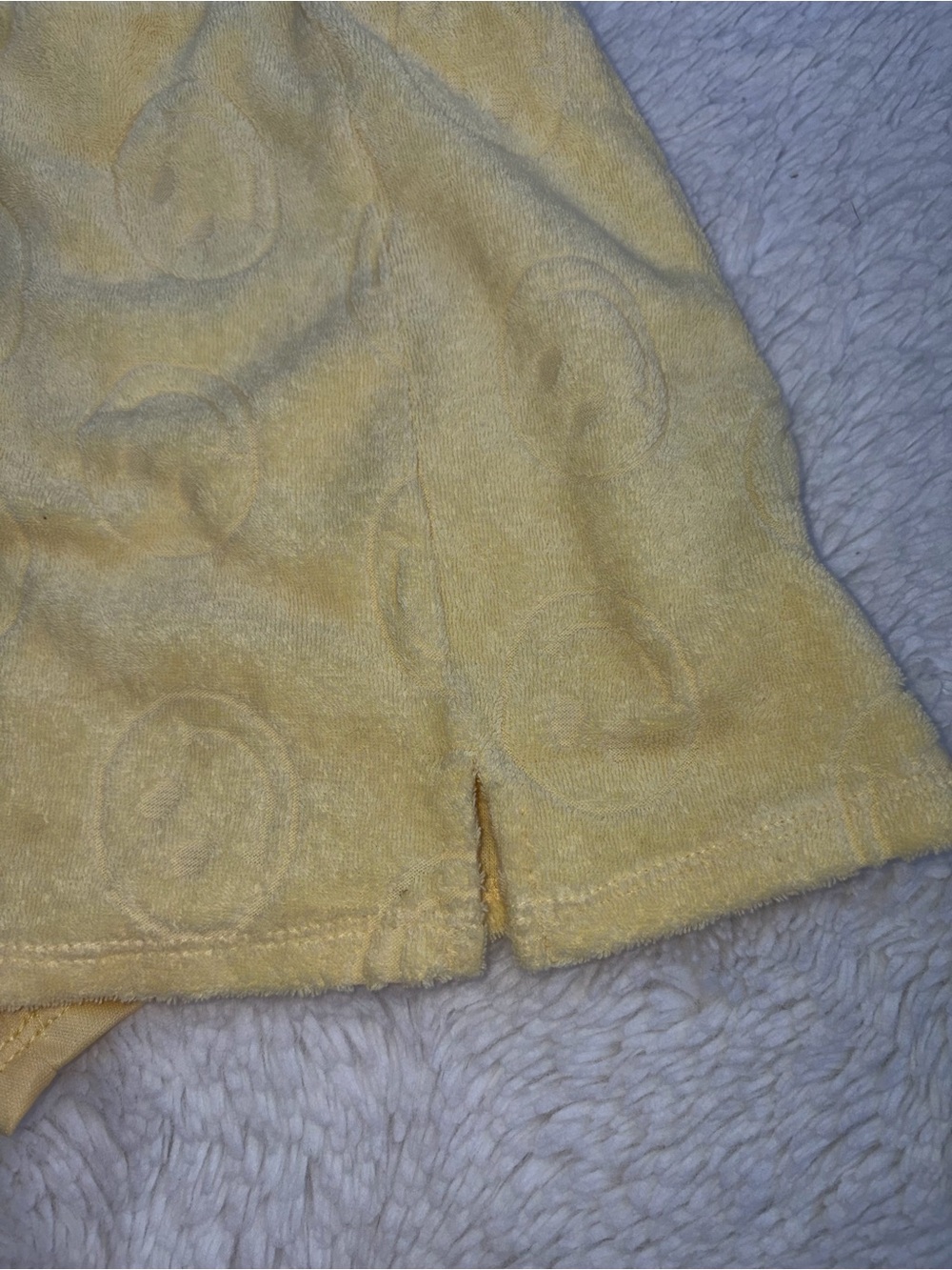 Two Piece Kate Mack Girls 6 Smiley Face Gold Crop Top Terry Cloth Skort Outfit - Picture 5 of 8